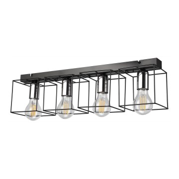 Plafonjera MIKA 4xE27/60W/230V 61 cm crni/sjajni krom