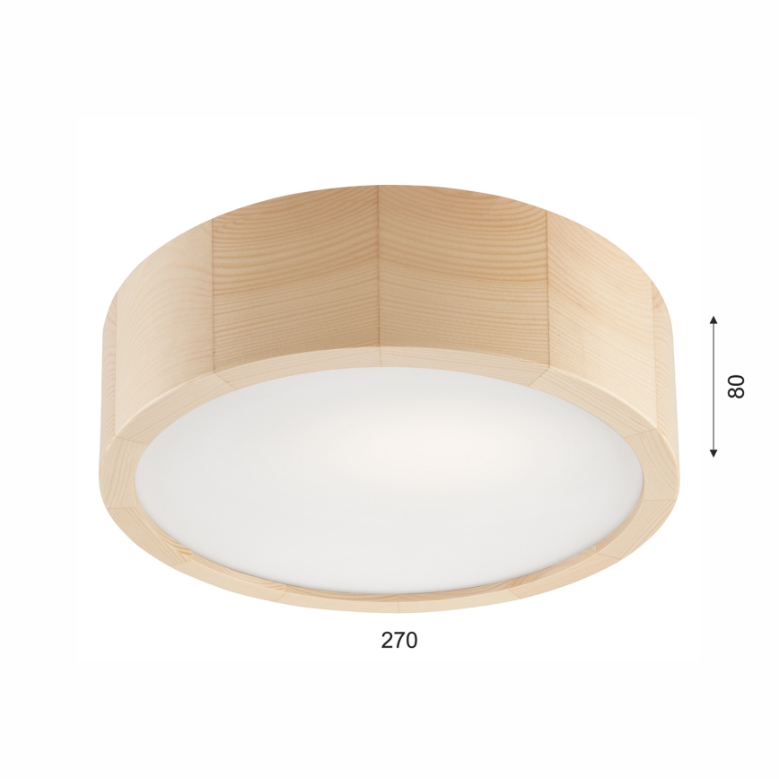 Plafonjera NATURAL 1xE27/60W/230V ø 27 cm bor