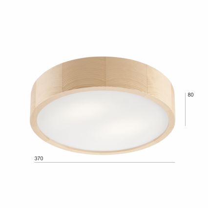 Plafonjera NATURAL 2xE27/60W/230V ø 37 cm bor