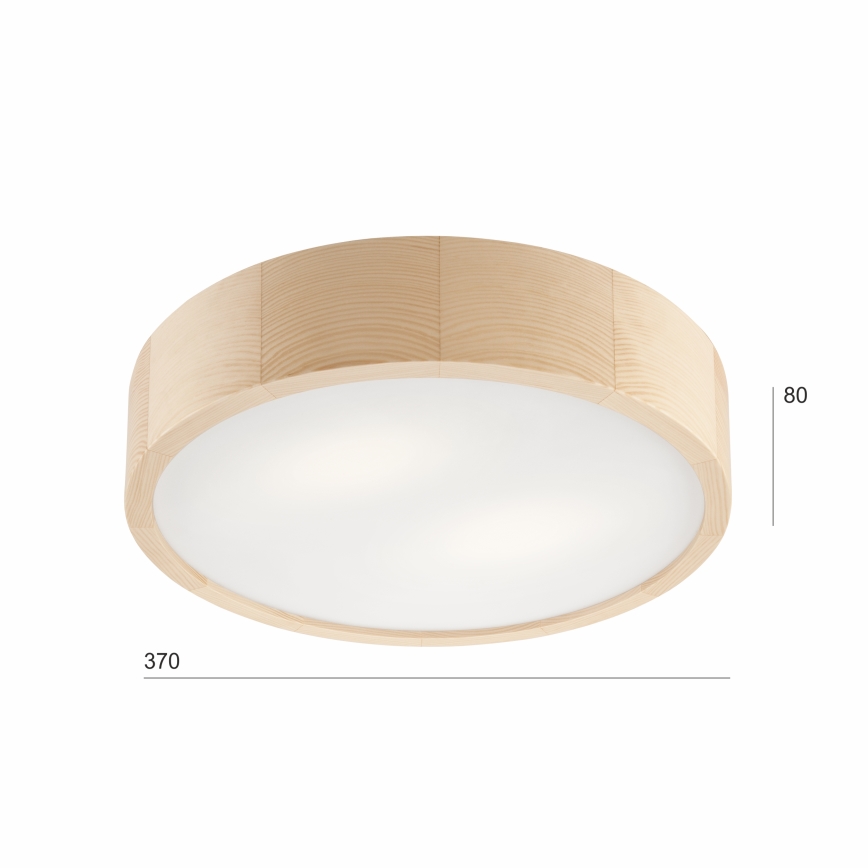 Plafonjera NATURAL 2xE27/60W/230V ø 37 cm bor
