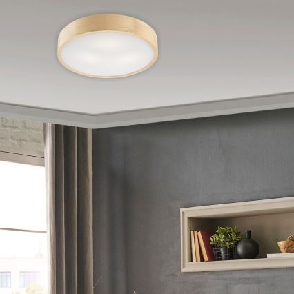 Plafonjera NATURAL 3xE27/60W/230V ø 47 cm bor
