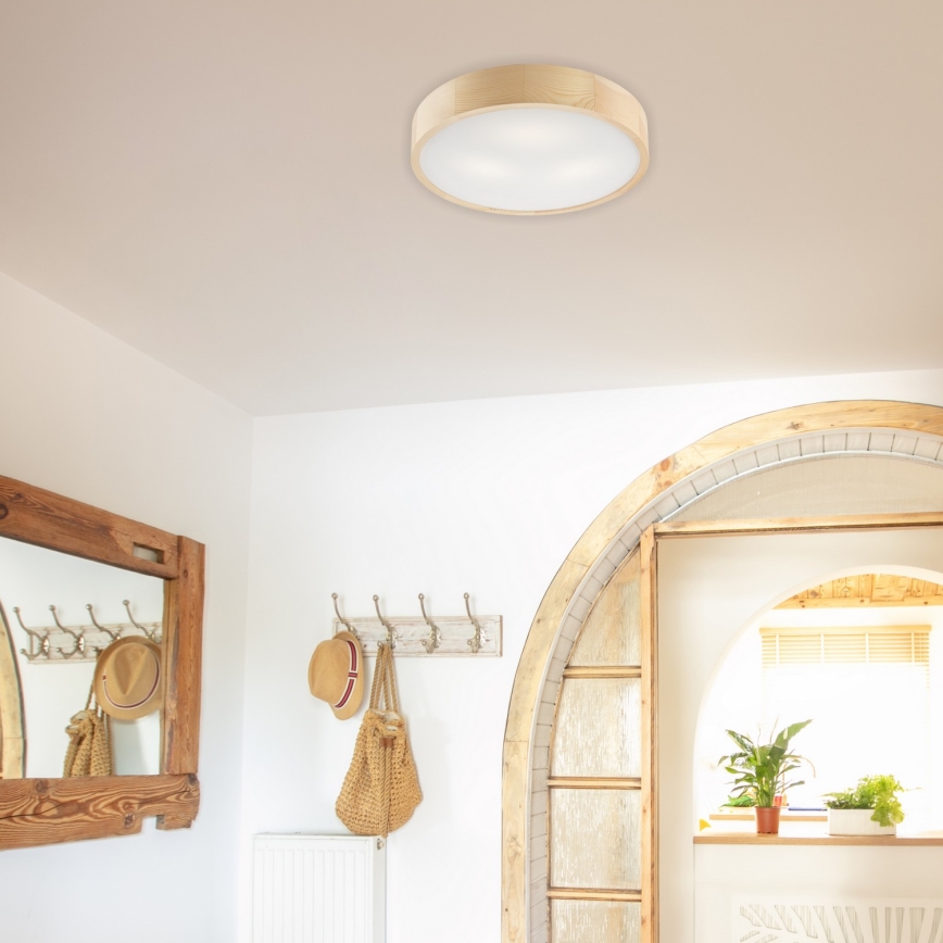 Plafonjera NATURAL 3xE27/60W/230V ø 47 cm bor