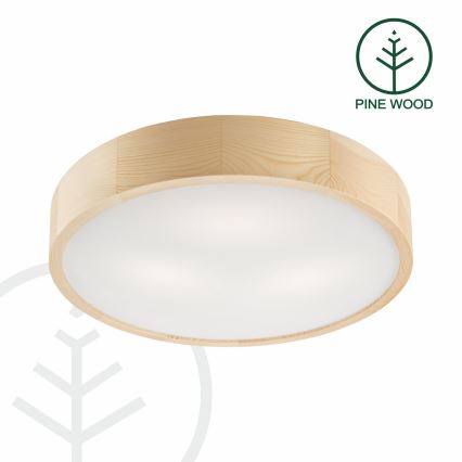 Plafonjera NATURAL 3xE27/60W/230V ø 47 cm bor