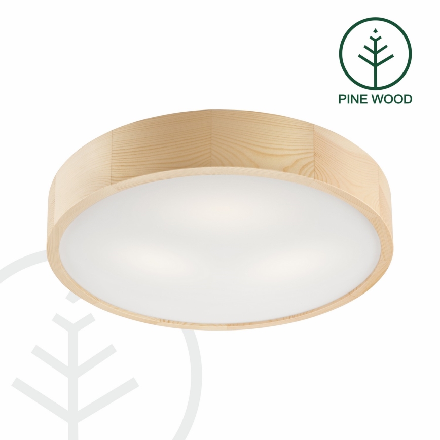 Plafonjera NATURAL 3xE27/60W/230V ø 47 cm bor