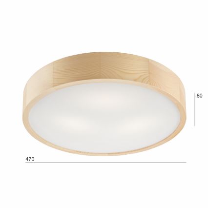 Plafonjera NATURAL 3xE27/60W/230V ø 47 cm bor