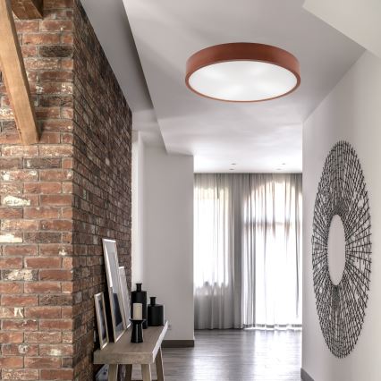 Plafonjera NATURAL 4xE27/60W/230V ø 57,5 cm bor/braon