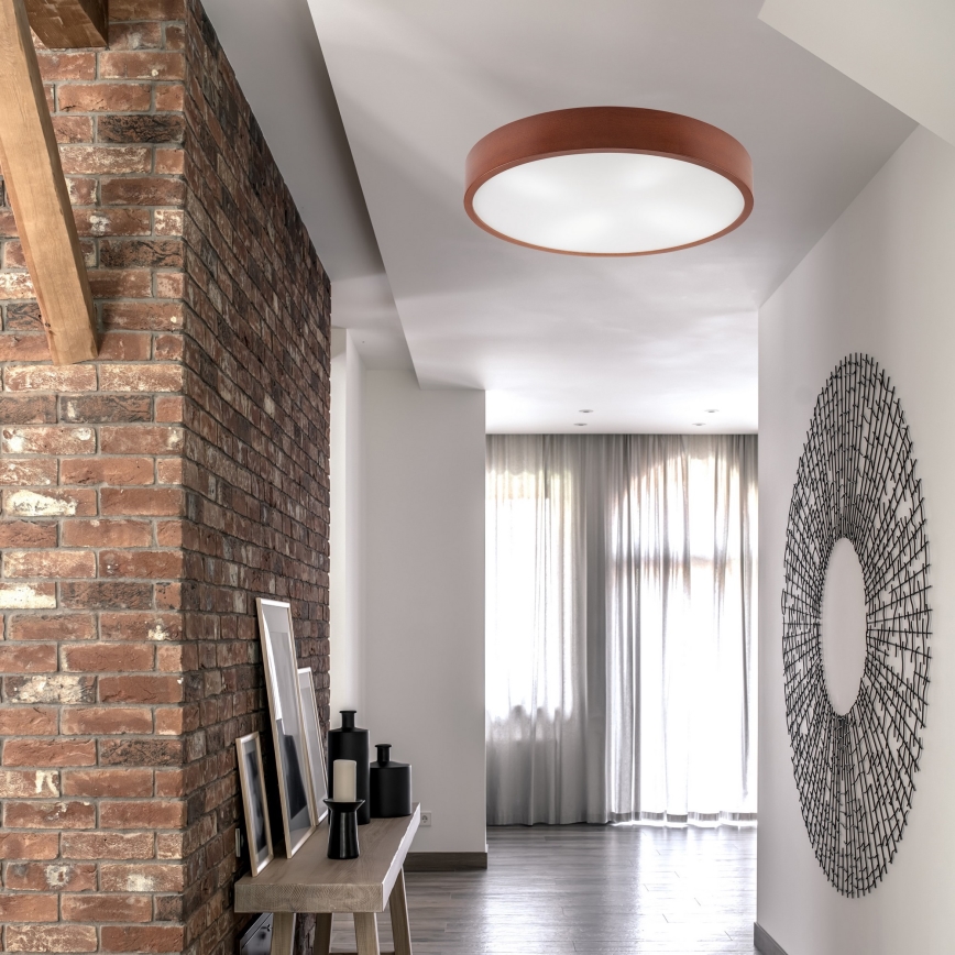 Plafonjera NATURAL 4xE27/60W/230V ø 57,5 cm bor/braon