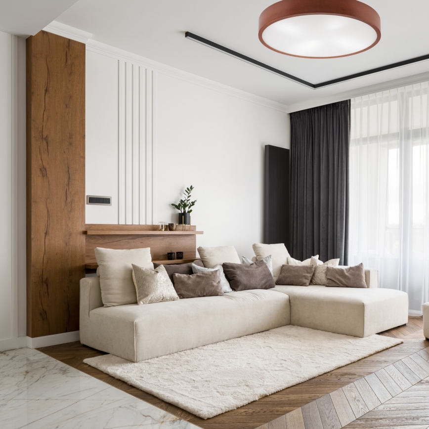 Plafonjera NATURAL 4xE27/60W/230V ø 57,5 cm bor/braon