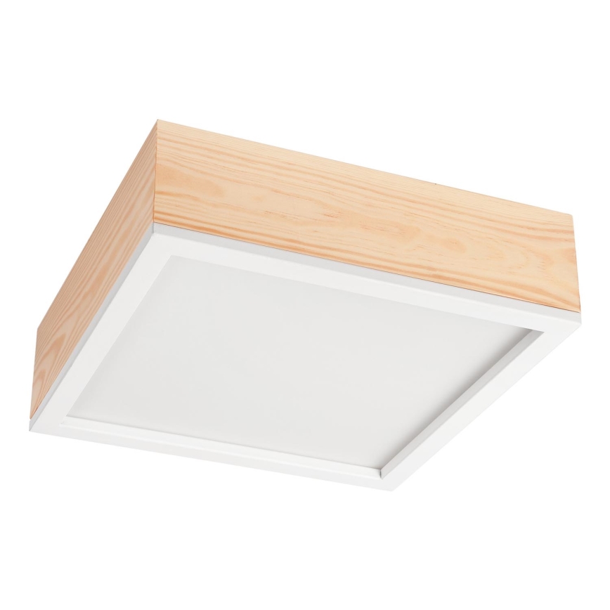 Plafonjera NATURAL SQUARE 2xE27/15W/230V 31x31 cm bor/bela