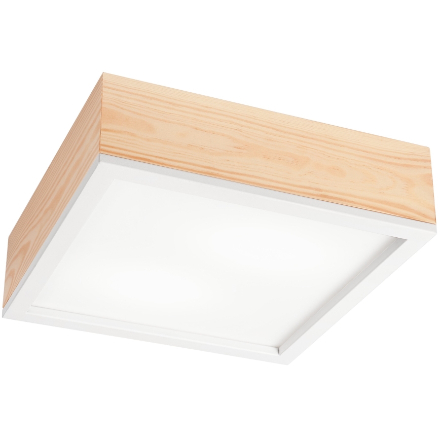 Plafonjera NATURAL SQUARE 2xE27/15W/230V 31x31 cm bor/bela