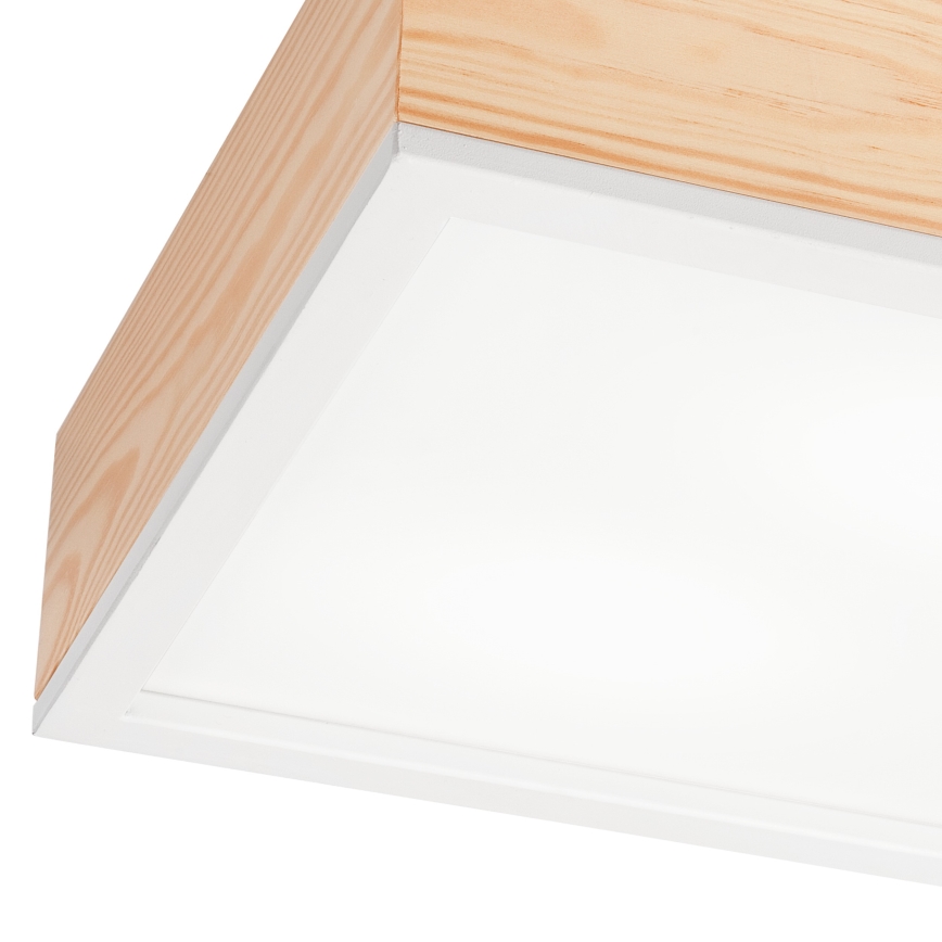 Plafonjera NATURAL SQUARE 2xE27/15W/230V 31x31 cm bor/bela
