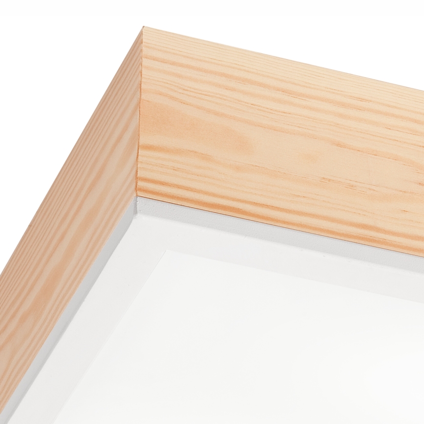 Plafonjera NATURAL SQUARE 2xE27/15W/230V 31x31 cm bor/bela