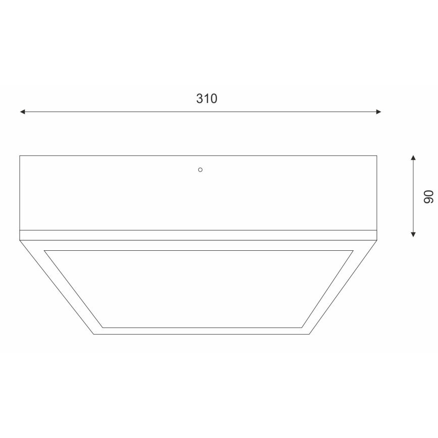Plafonjera NATURAL SQUARE 2xE27/15W/230V 31x31 cm bor/bela