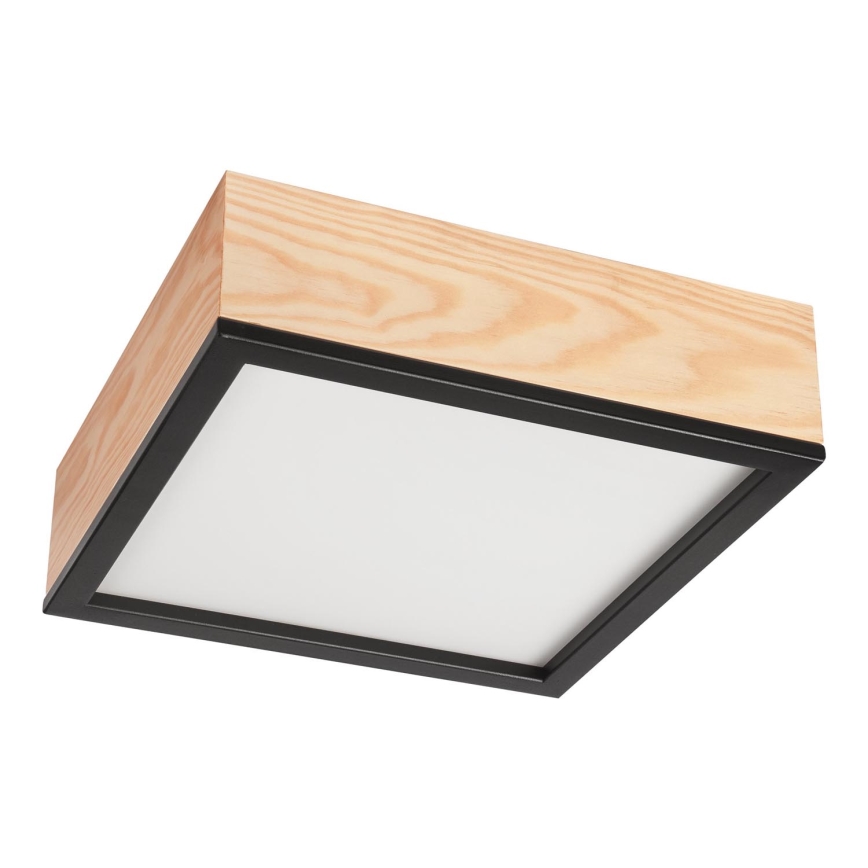 Plafonjera NATURAL SQUARE 2xE27/15W/230V 31x31 cm bor/crni