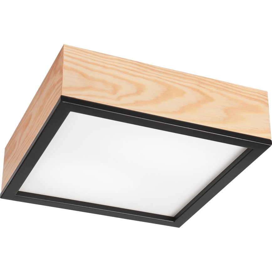 Plafonjera NATURAL SQUARE 2xE27/15W/230V 31x31 cm bor/crni