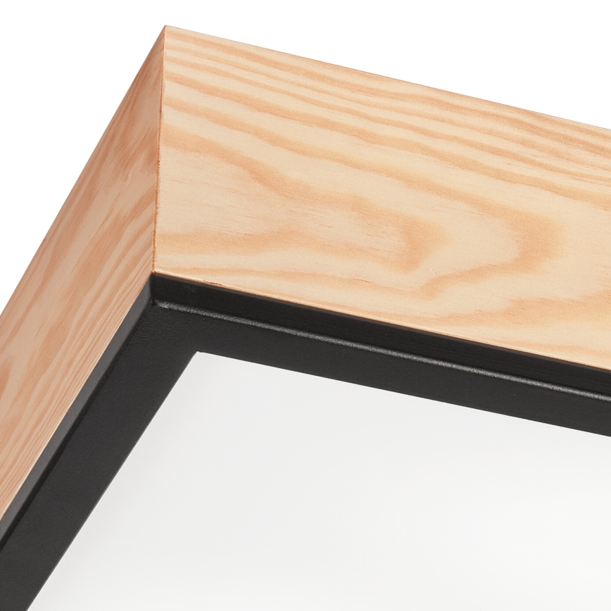 Plafonjera NATURAL SQUARE 2xE27/15W/230V 31x31 cm bor/crni