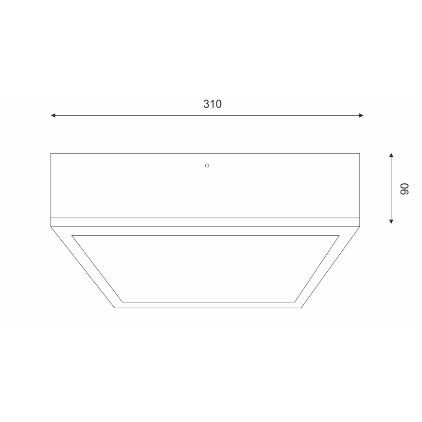 Plafonjera NATURAL SQUARE 2xE27/15W/230V 31x31 cm bor/crni