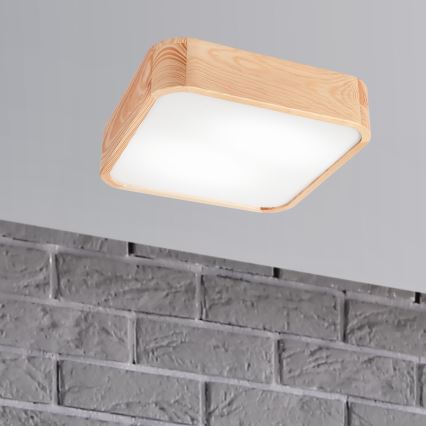 Plafonjera NATURAL SQUARE 2xE27/15W/230V 35x35 cm bor