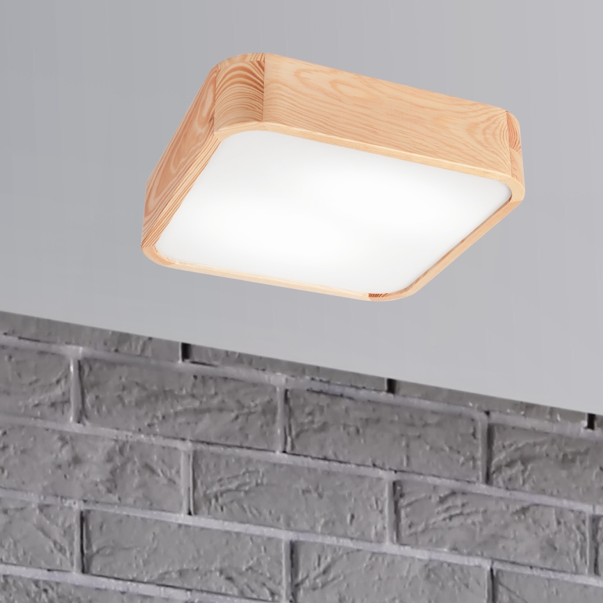 Plafonjera NATURAL SQUARE 2xE27/15W/230V 35x35 cm bor