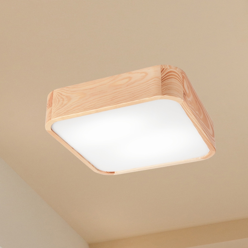 Plafonjera NATURAL SQUARE 2xE27/15W/230V 35x35 cm bor