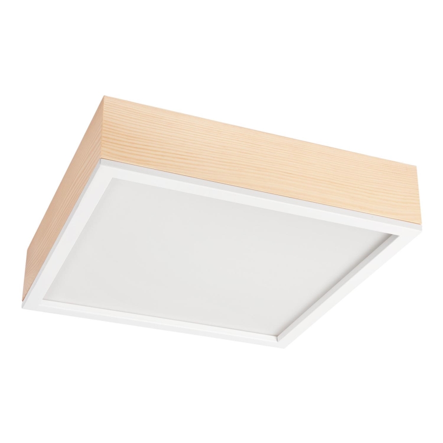 Plafonjera NATURAL SQUARE 4xE27/15W/230V 39x39 cm bor/bela