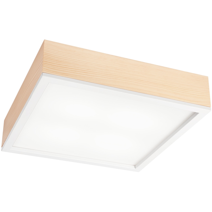 Plafonjera NATURAL SQUARE 4xE27/15W/230V 39x39 cm bor/bela