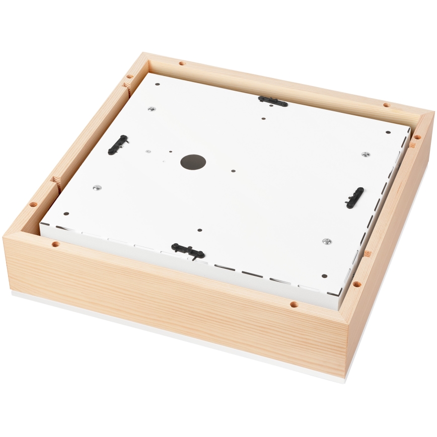 Plafonjera NATURAL SQUARE 4xE27/15W/230V 39x39 cm bor/bela