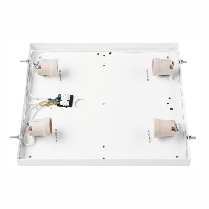 Plafonjera NATURAL SQUARE 4xE27/15W/230V 39x39 cm bor/bela