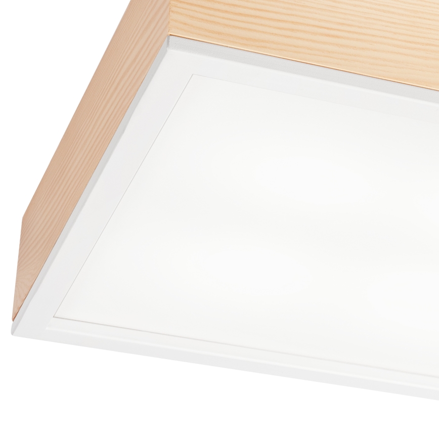 Plafonjera NATURAL SQUARE 4xE27/15W/230V 39x39 cm bor/bela