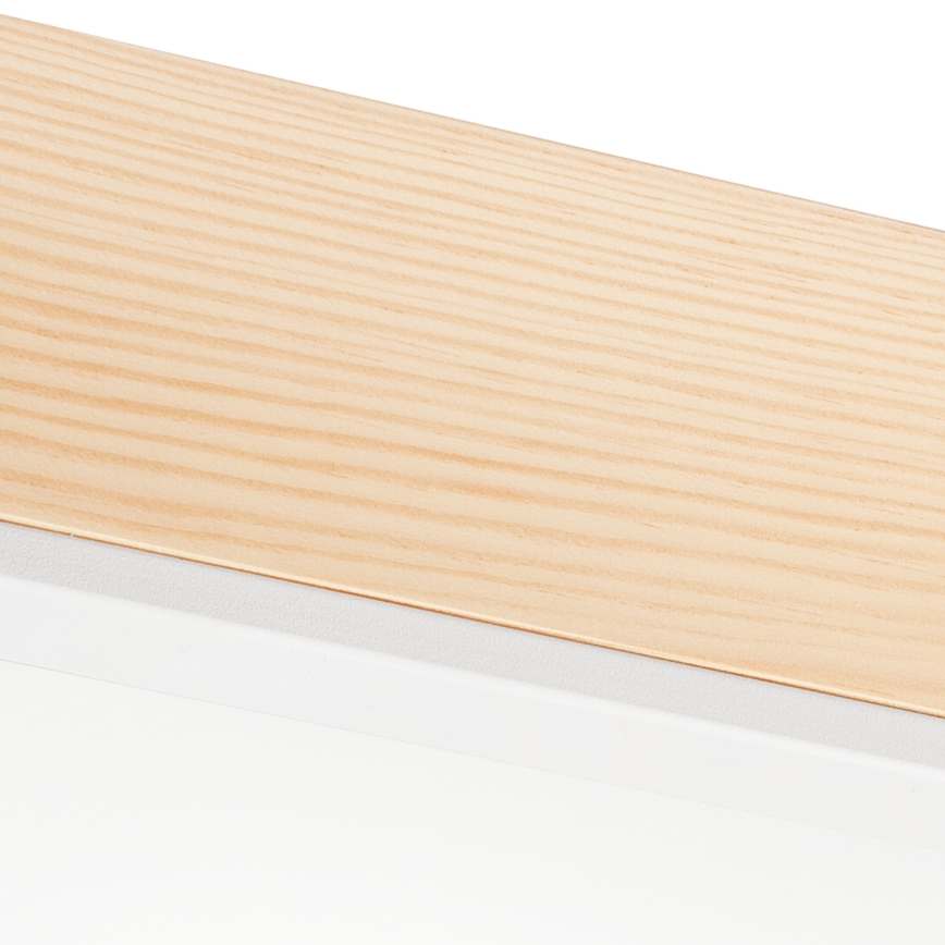 Plafonjera NATURAL SQUARE 4xE27/15W/230V 39x39 cm bor/bela