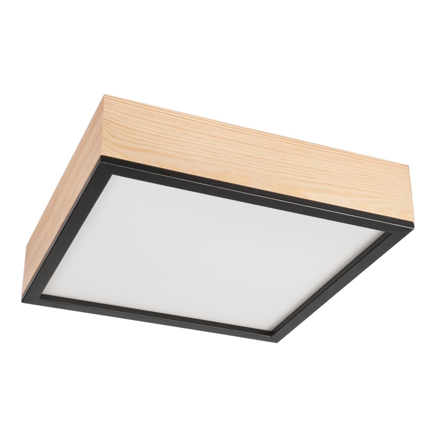 Plafonjera NATURAL SQUARE 4xE27/15W/230V 39x39 cm bor/crni