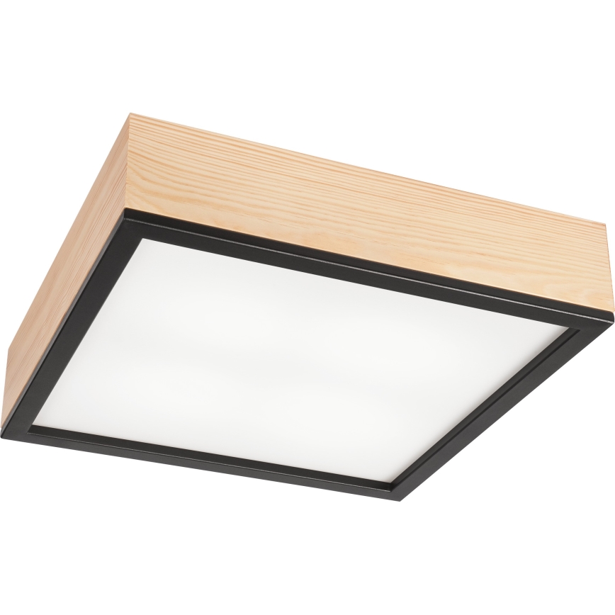 Plafonjera NATURAL SQUARE 4xE27/15W/230V 39x39 cm bor/crni