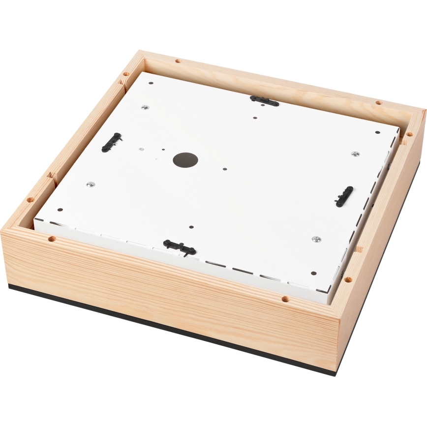 Plafonjera NATURAL SQUARE 4xE27/15W/230V 39x39 cm bor/crni