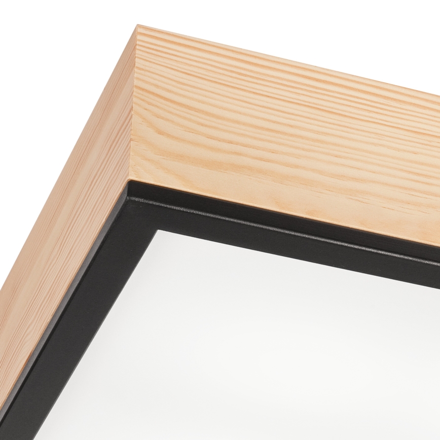 Plafonjera NATURAL SQUARE 4xE27/15W/230V 39x39 cm bor/crni