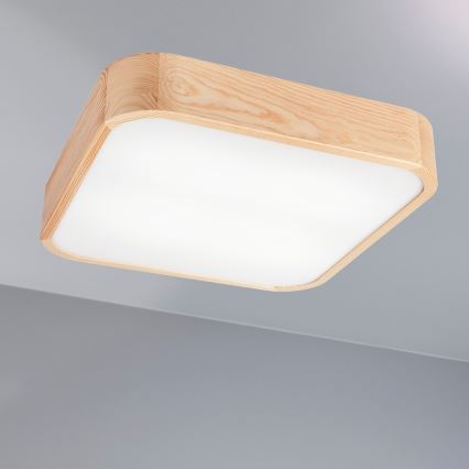 Plafonjera NATURAL SQUARE 4xE27/15W/230V 45x45 cm bor