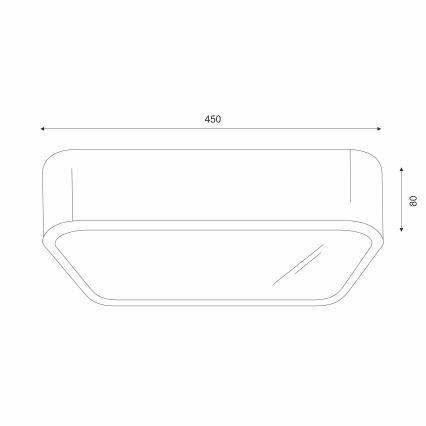 Plafonjera NATURAL SQUARE 4xE27/15W/230V 45x45 cm bor