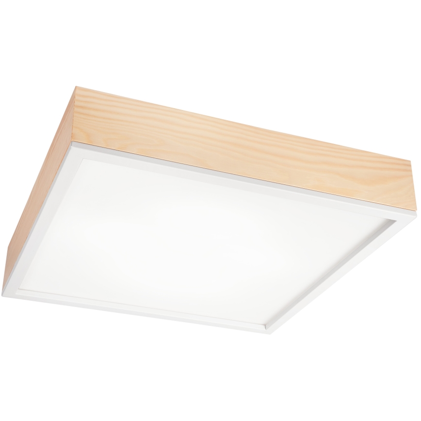 Plafonjera NATURAL SQUARE 4xE27/15W/230V 48x48 cm bor/bela