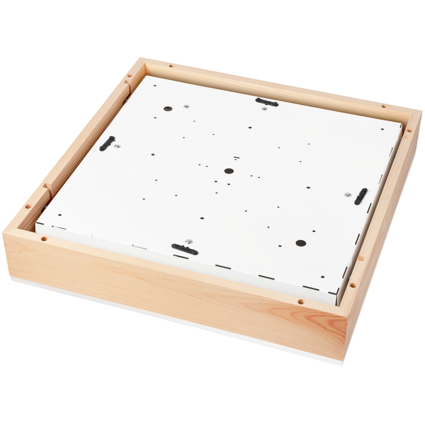 Plafonjera NATURAL SQUARE 4xE27/15W/230V 48x48 cm bor/bela