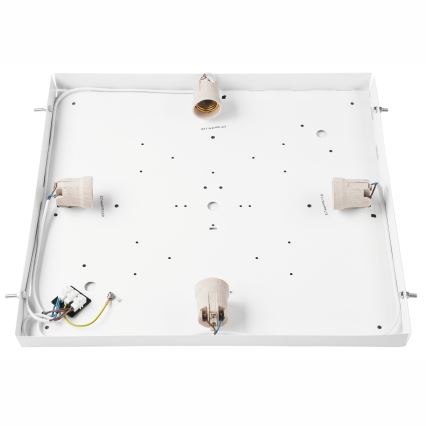 Plafonjera NATURAL SQUARE 4xE27/15W/230V 48x48 cm bor/bela