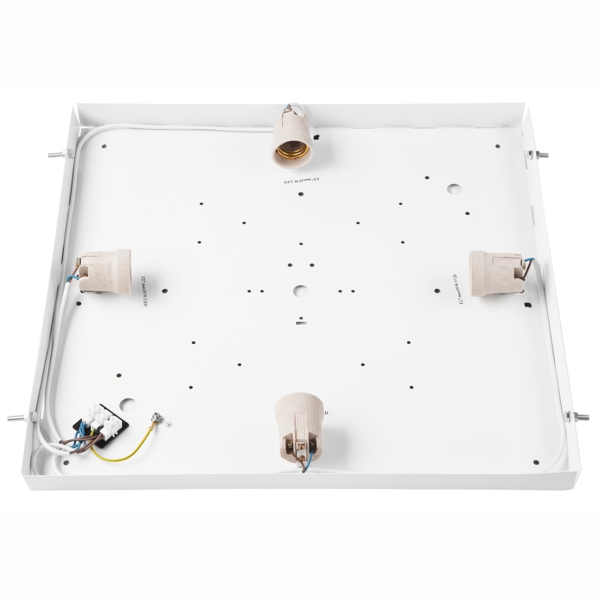 Plafonjera NATURAL SQUARE 4xE27/15W/230V 48x48 cm bor/bela