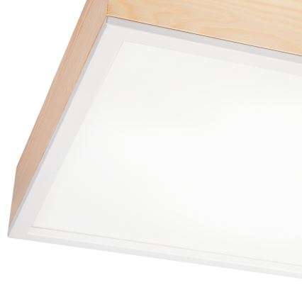 Plafonjera NATURAL SQUARE 4xE27/15W/230V 48x48 cm bor/bela