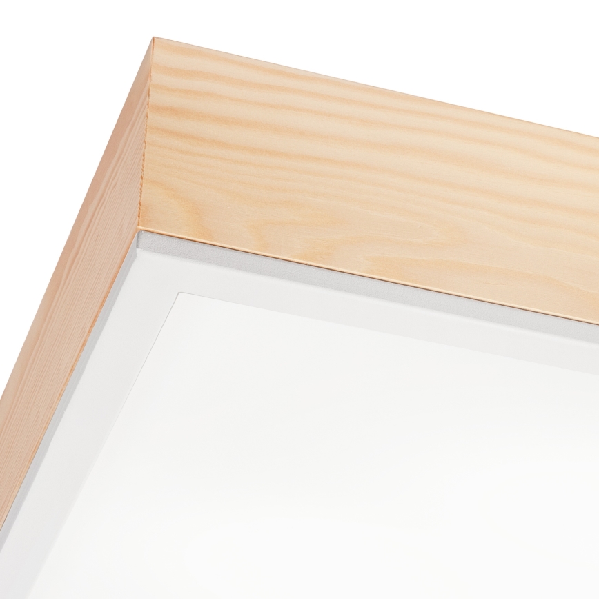 Plafonjera NATURAL SQUARE 4xE27/15W/230V 48x48 cm bor/bela