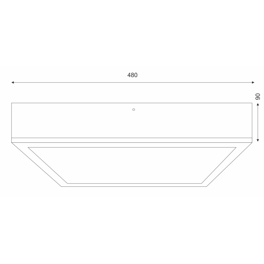 Plafonjera NATURAL SQUARE 4xE27/15W/230V 48x48 cm bor/bela