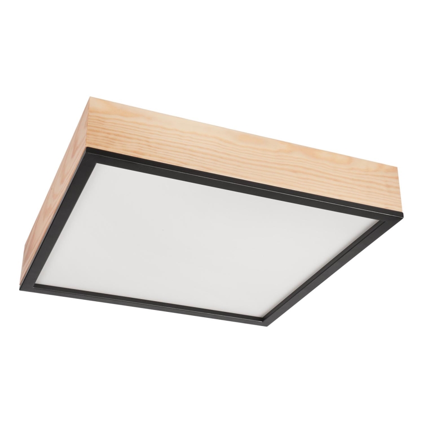 Plafonjera NATURAL SQUARE 4xE27/15W/230V 48x48 cm bor/crni
