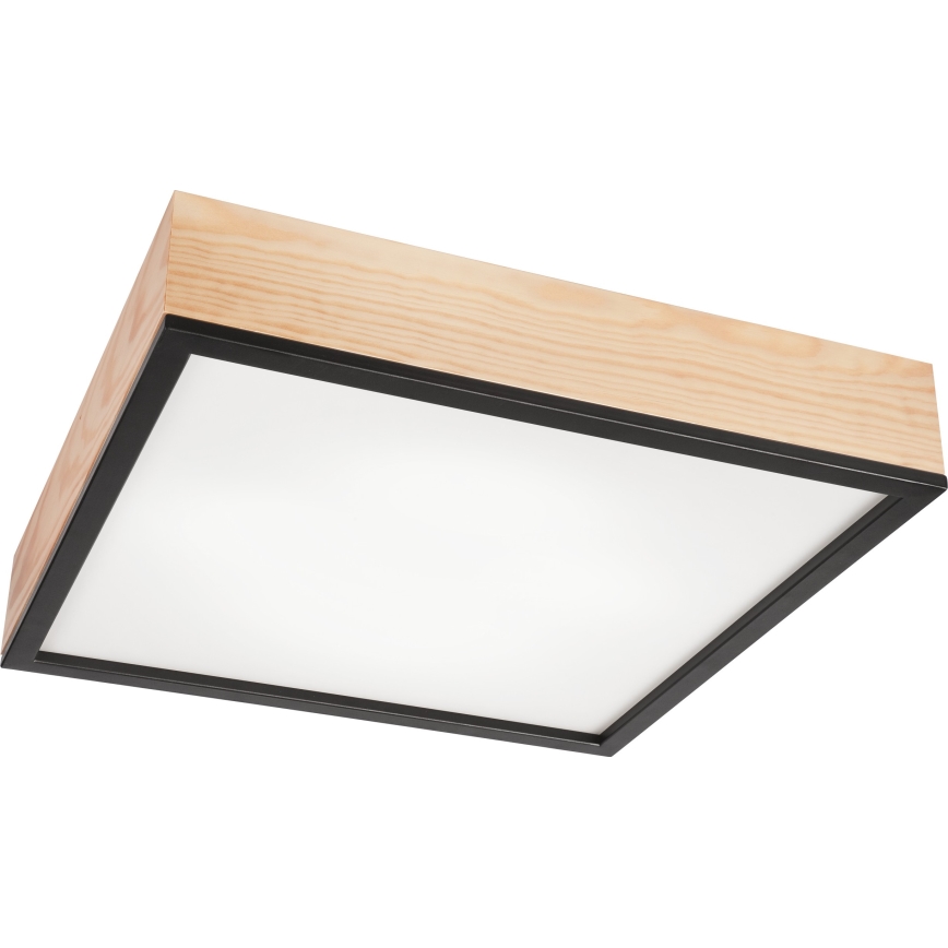 Plafonjera NATURAL SQUARE 4xE27/15W/230V 48x48 cm bor/crni