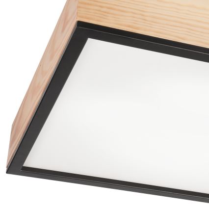 Plafonjera NATURAL SQUARE 4xE27/15W/230V 48x48 cm bor/crni