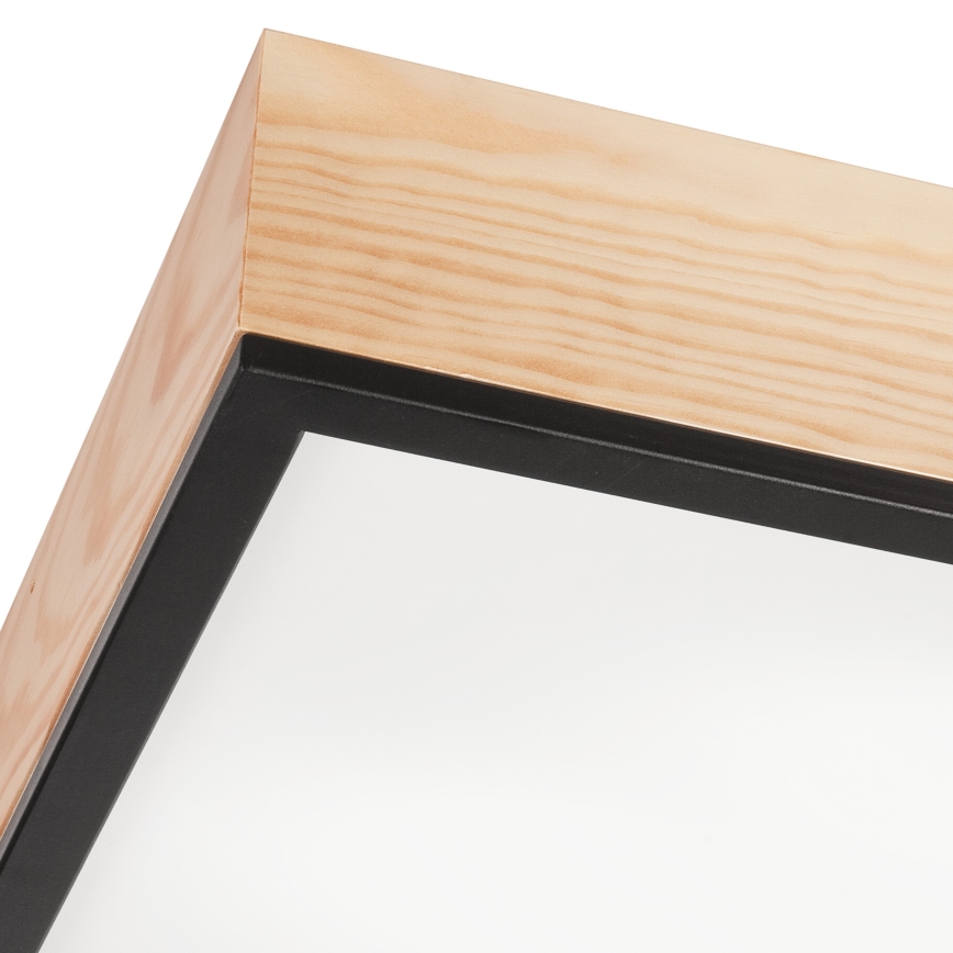 Plafonjera NATURAL SQUARE 4xE27/15W/230V 48x48 cm bor/crni