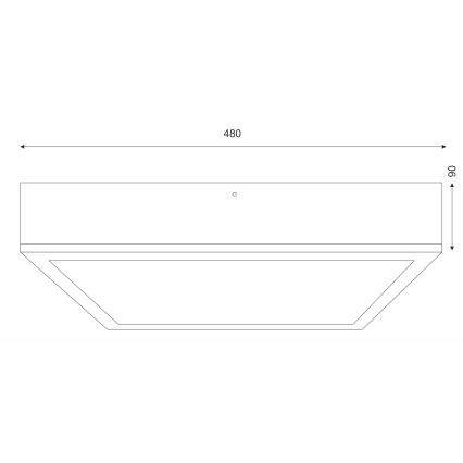 Plafonjera NATURAL SQUARE 4xE27/15W/230V 48x48 cm bor/crni