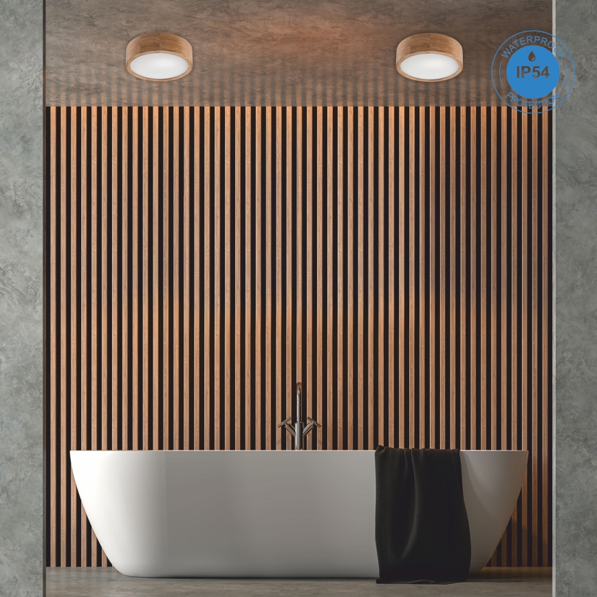 Kup. zidna svetiljka OAK 2xE27/15W/230V IP54 hrast ø 27 cm
