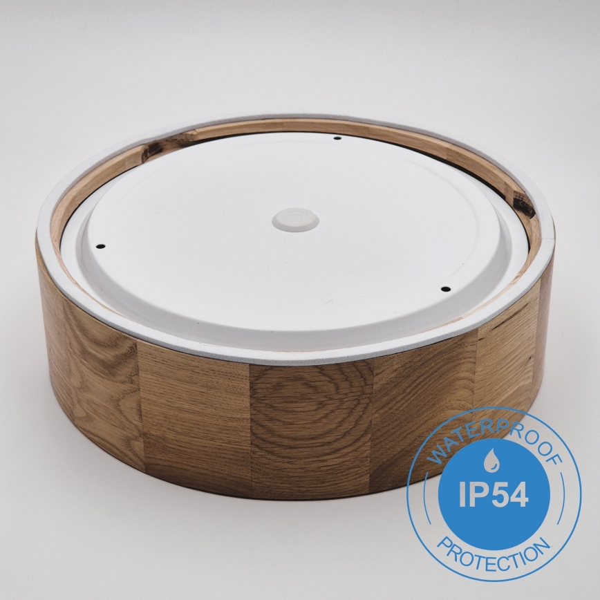 Kup. zidna svetiljka OAK 2xE27/15W/230V IP54 hrast ø 27 cm